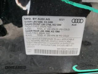 2021 Audi Q5 Premium Plus z VIN WA1BAAFY3M2063445, wystawiony jako Copart lot #55666905 z przebiegiem 29 436 mil mil oraz Szkoda całkowita • Salvage title. Historia ofert i sprzedaży dostępna na DreamBid. Obrazek 13.