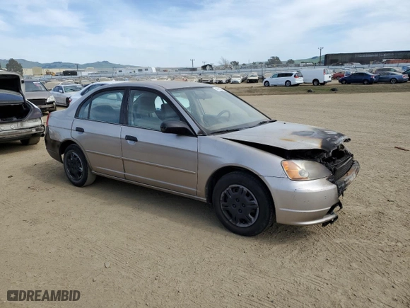 2001 Honda Civic LX with VIN JHMES16521S000353, listed as a Copart auction lot 47652345 with 0 mi miles and Salvage Title. Bid and sale history available at carsss.com. Image 4.