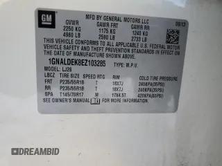 2014 Chevrolet Equinox LTZ with VIN 1GNALDEK8EZ103285, listed as a Copart auction lot 46052215 with 137,570 mi miles and Salvage Title. Bid and sale history available at carsss.com. Image 13.
