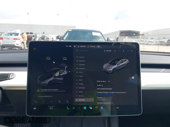 2023 Tesla Model 3 with VIN 5YJ3E1EA7PF567906, listed as a IAAI auction lot 42280993 with 41,452 mi miles and . Bid and sale history available at DreamBid. Image 19.