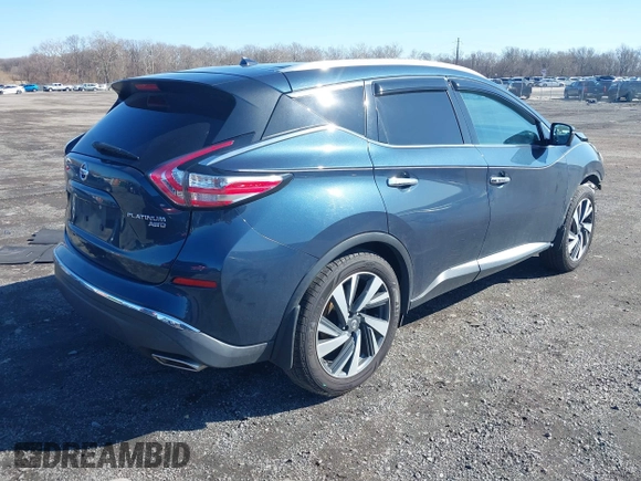 2016 Nissan Murano S with VIN 5N1AZ2MH0GN116586, listed as a IAAI auction lot 41751099 with 59,364 mi miles. Bid and sale history available at carsss.com. Image 4.