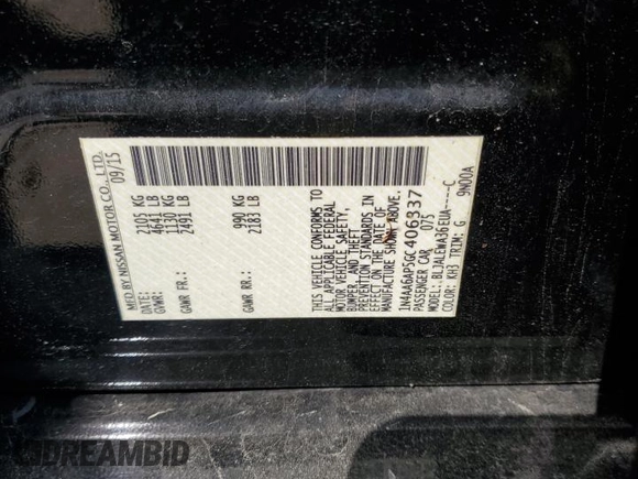 2016 Nissan Maxima SL z VIN 1N4AA6AP5GC406337, wystawiony jako Copart lot #54796365 z przebiegiem 156 917 mil mil oraz Szkody całkowita. Historia ofert i sprzedaży dostępna na DreamBid. Obrazek 12.