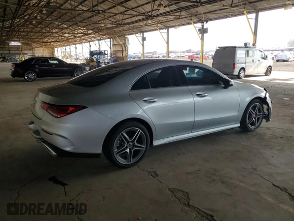 2023 Mercedes-Benz CLA 250 with VIN W1K5J4GB6PN333453, listed as a Copart auction lot 63425583 with 5,457 mi miles and . Bid and sale history available at DreamBid. Image 3.