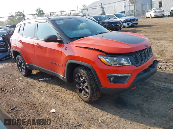 2018 Jeep Compass Trailhawk with VIN 3C4NJDDBXJT212723, listed as a IAAI auction lot 42469638 with 108,000 mi miles and . Bid and sale history available at DreamBid. Image 1.