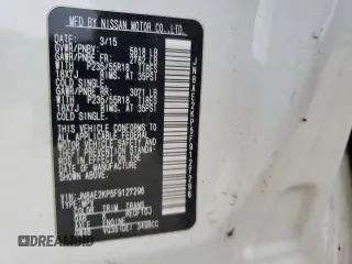 2015 Nissan Quest SV with VIN JN8AE2KP5F9127296, listed as a Copart auction lot 51836405 with 133,399 mi miles and Clean Title. Bid and sale history available at carsss.com. Image 14.