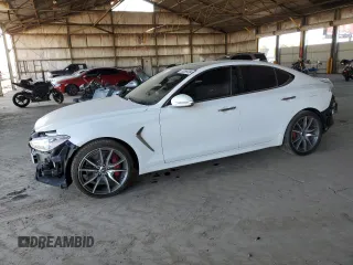 2020 Genesis G70 3.3T Advanced with VIN KMTG74LEXLU059726, listed as a Copart auction lot 83099384 with 45,763 mi miles and Salvage Title. Bid and sale history available at carsss.com. Image 1.