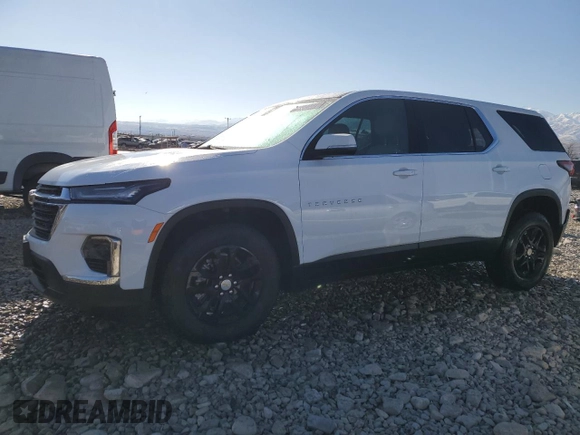 2022 Chevrolet Traverse LS with VIN 1GNEVLKWXNJ107625, listed as a Copart auction lot 42544375 with 46,280 mi miles and Salvage Title. Bid and sale history available at carsss.com. Image 1.