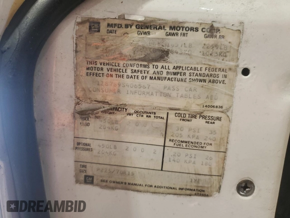 1979 Chevrolet Corvette with VIN 1Z8789S406567, listed as a Copart auction lot 43365335 with 90,615 mi miles and Salvage title. Bid and sale history available at DreamBid. Image 12.