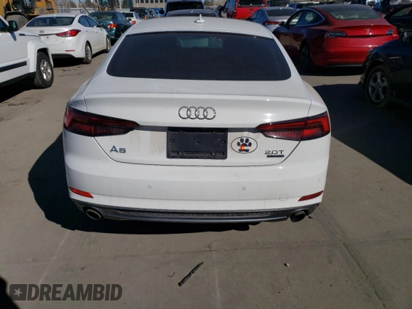 2018 Audi A5 Sportback Premium Plus with VIN WAUENCF53JA018058, listed as a Copart auction lot 38956113 with 42,339 mi miles. Bid and sale history available at carsss.com. Image 6.