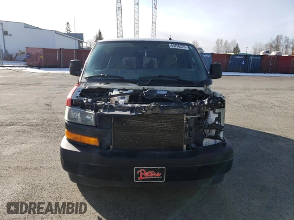 2023 Chevrolet Express Passenger LS z VIN 1GAZGNFP9P1138816, wystawiony jako Copart lot #49766225 z przebiegiem 105 216 mil mil oraz Szkoda całkowita • Salvage title. Historia ofert i sprzedaży dostępna na DreamBid. Obrazek 5.