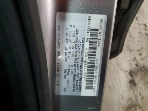 2010 Mazda Mazda3 i Touring with VIN JM1BL1SF3A1232319, listed as a Copart auction lot 51283385 with 144,223 mi miles and Clean Title. Bid and sale history available at carsss.com. Image 12.