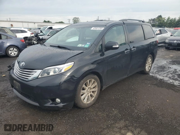 2015 Toyota Sienna Limited with VIN 5TDDK3DC5FS107620, listed as a Copart auction lot 62681205 with 208,070 mi miles and Salvage title. Bid and sale history available at DreamBid. Image 1.