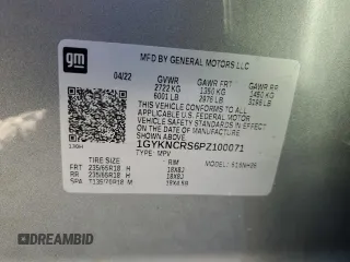 2023 Cadillac XT5 FWD Premium Luxury with VIN 1GYKNCRS6PZ100071, listed as a Copart auction lot 76248224 with 25,613 mi miles and Salvage Title. Bid and sale history available at carsss.com. Image 15.