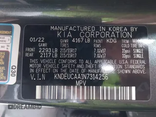2022 Kia Seltos S z VIN KNDEUCAA1N7314256, wystawiony jako IAAI lot #42120560 z przebiegiem 30 570 mil mil oraz . Historia ofert i sprzedaży dostępna na DreamBid. Obrazek 9.