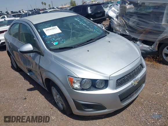 2014 Chevrolet Sonic LT with VIN 1G1JC5SH1E4229324, listed as a IAAI auction lot 39945012 with Not Provided miles and . Bid and sale history available at DreamBid. Image 1.