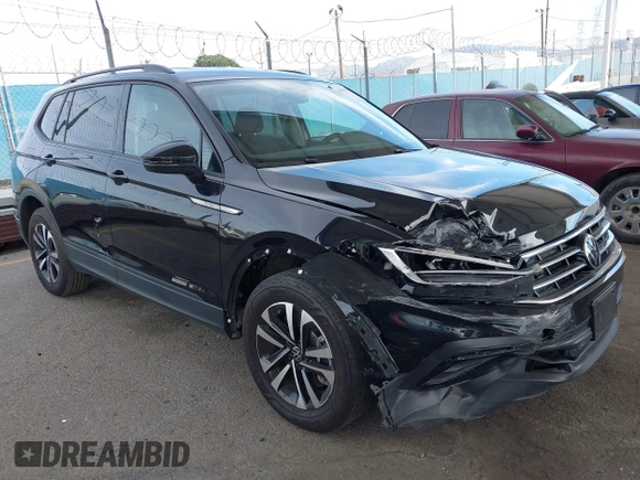 2023 Volkswagen Tiguan S with VIN 3VVRB7AX7PM109974, listed as a IAAI auction lot 41686163 with 42,284 mi miles and . Bid and sale history available at DreamBid. Image 1.