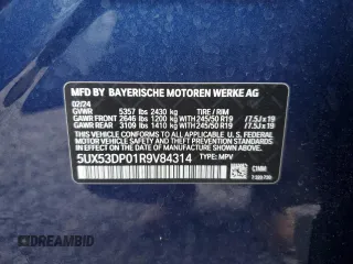 2024 BMW X3 xDrive30i with VIN 5UX53DP01R9V84314, listed as a Copart auction lot 47014205 with 8,645 mi miles and Salvage Title. Bid and sale history available at carsss.com. Image 13.