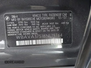 2008 BMW 3 Series 328i with VIN WBAVA37518NL19764, listed as a IAAI auction lot 41549896 with 182,578 mi miles. Bid and sale history available at carsss.com. Image 9.