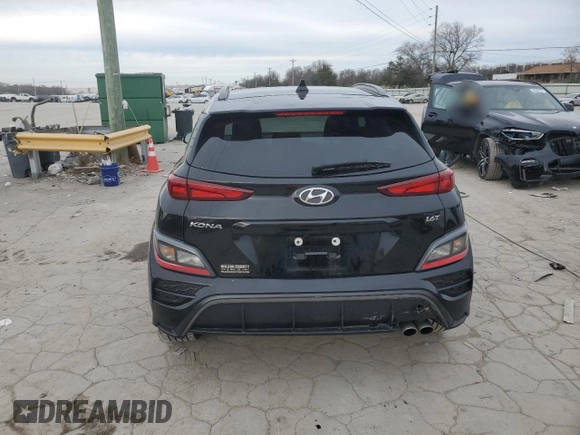 2023 Hyundai Kona N Line with VIN KM8K33A32PU976483, listed as a Copart auction lot 84479774 with 25,351 mi miles and Salvage Title. Bid and sale history available at carsss.com. Image 6.