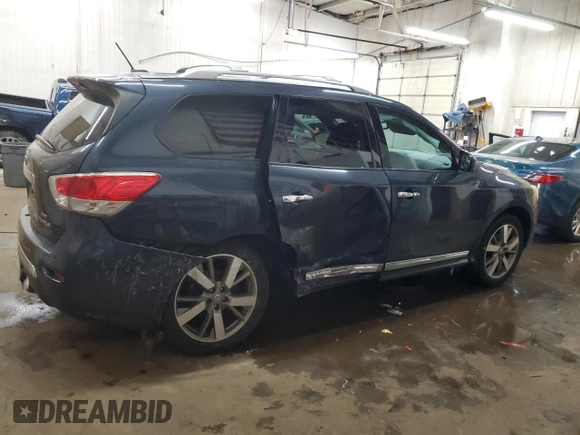 2013 Nissan Pathfinder Platinum with VIN 5N1AR2MM3DC660150, listed as a Copart auction lot 48114125 with 219,322 mi miles and Salvage Title. Bid and sale history available at carsss.com. Image 3.