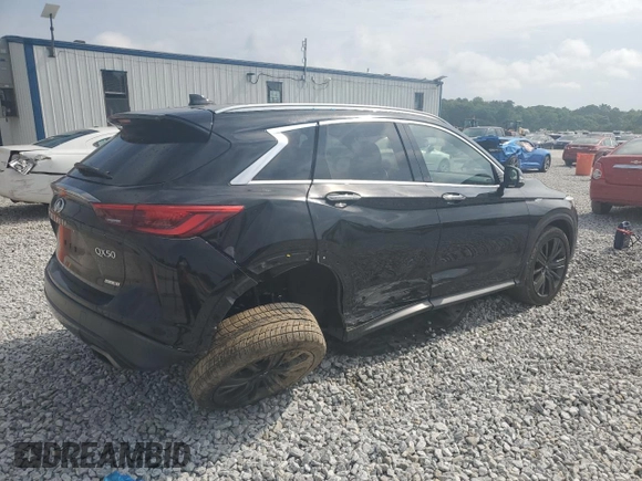 2020 Infiniti QX50 Luxe with VIN 3PCAJ5M17LF115024, listed as a Copart auction lot 54704385 with 68,853 mi miles and Salvage title. Bid and sale history available at DreamBid. Image 3.