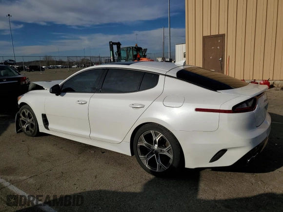2021 Kia Stinger GT-Line with VIN KNAE15LA3M6098185, listed as a Copart auction lot 77583563 with 70,852 mi miles and Salvage Title. Bid and sale history available at carsss.com. Image 2.