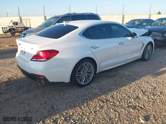 2020 Genesis G70 2.0T with VIN KMTG64LA8LU056386, listed as a IAAI auction lot 41164341 with 48,943 mi miles. Bid and sale history available at carsss.com. Image 4.