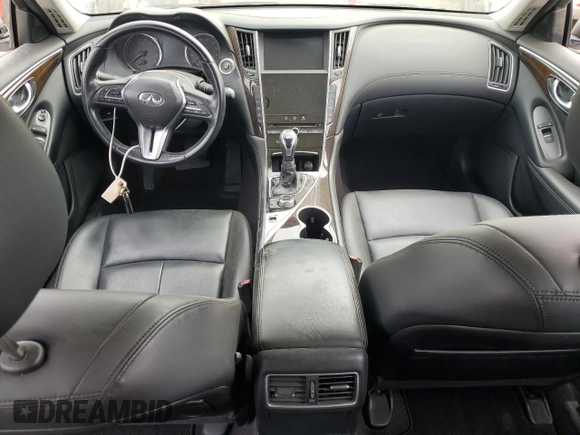 2019 Infiniti Q50 Luxe with VIN JN1EV7AP6KM516986, listed as a Copart auction lot 53080575 with Not provided miles and Salvage title. Bid and sale history available at DreamBid. Image 8.