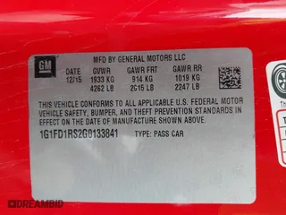 2016 Chevrolet Camaro 2LT with VIN 1G1FD1RS2G0133841, listed as a IAAI auction lot 41874772 with 104,840 mi miles. Bid and sale history available at carsss.com. Image 9.