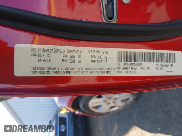 2007 Dodge Caliber SXT with VIN 1B3JB48B07D506489, listed as a IAAI auction lot 41664428 with 162,137 mi miles and . Bid and sale history available at DreamBid. Image 9.