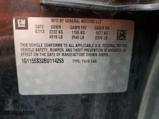 2014 Chevrolet Impala LTZ with VIN 1G1155S32EU114293, listed as a Copart auction lot 50188835 with 178,692 mi miles and Non Repairable. Bid and sale history available at carsss.com. Image 12.