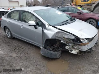 2013 Honda Civic Sdn LX with VIN 2HGFB2F54DH581105, listed as a IAAI auction lot 41985588 with 106,747 mi miles. Bid and sale history available at carsss.com. Image 1.