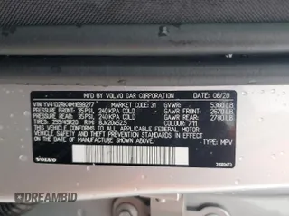 2021 Volvo XC60 Momentum с VIN YV4102RK4M1699277, выставлен на аукционе Copart как лот 51127475 с пробегом 55 131 миль миль и Списание • Salvage title. История ставок и продаж доступна на DreamBid. Изображение 16.