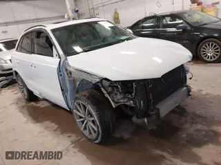 2018 Audi Q3 Premium Plus with VIN WA1JCCFS0JR002893, listed as a IAAI auction lot 41524689 with 86,131 mi miles. Bid and sale history available at carsss.com. Image 1.