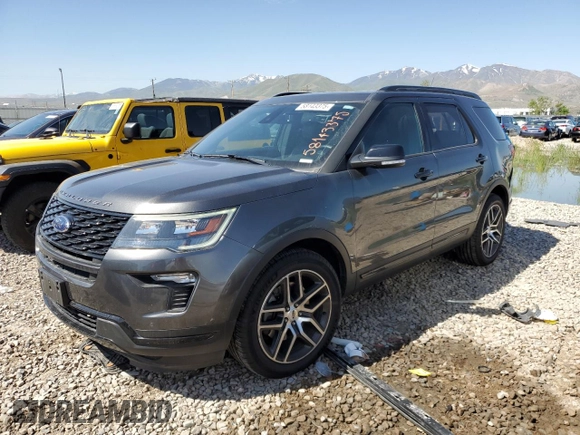 2018 Ford Explorer Sport with VIN 1FM5K8GT0JGB31061, listed as a Copart auction lot 58143375 with 97,149 mi miles and Salvage title. Bid and sale history available at DreamBid. Image 1.
