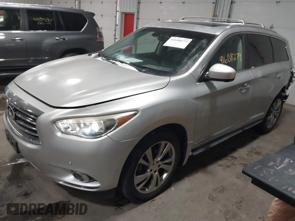 2013 Infiniti JX35 with VIN 5N1AL0MMXDC344217, listed as a IAAI auction lot 41608279 with 106,015 mi miles and . Bid and sale history available at DreamBid. Image 17.