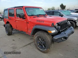 2022 Jeep Wrangler Unlimited High Tide with VIN 1C4HJXDG5NW107100, listed as a Copart auction lot 83231044 with 37,898 mi miles and Salvage Title. Bid and sale history available at DreamBid. Image 4.