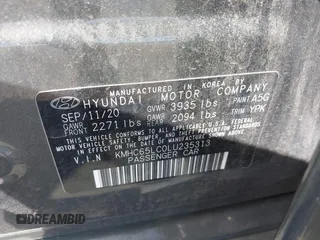 2020 Hyundai Ioniq Blue z VIN KMHC65LC0LU235313, wystawiony jako IAAI lot #42098227 z przebiegiem 74 906 mil mil oraz . Historia ofert i sprzedaży dostępna na DreamBid. Obrazek 9.