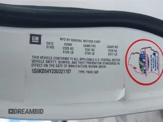 2003 Cadillac DeVille z VIN 1G6KD54Y23U221187, wystawiony jako IAAI lot #42339315 z przebiegiem 82 681 mil mil oraz . Historia ofert i sprzedaży dostępna na DreamBid. Obrazek 9.