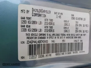2006 Dodge Grand Caravan SXT with VIN 2D4GP44L46R743493, listed as a IAAI auction lot 41783575 with 285,735 mi miles. Bid and sale history available at carsss.com. Image 9.