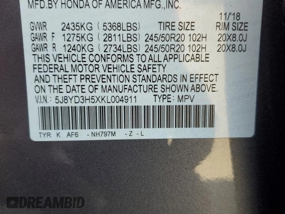 2019 Acura MDX Technology z VIN 5J8YD3H5XKL004911, wystawiony jako Copart lot #49856385 z przebiegiem 71 987 mil mil oraz Szkoda całkowita • Salvage title. Historia ofert i sprzedaży dostępna na DreamBid. Obrazek 13.