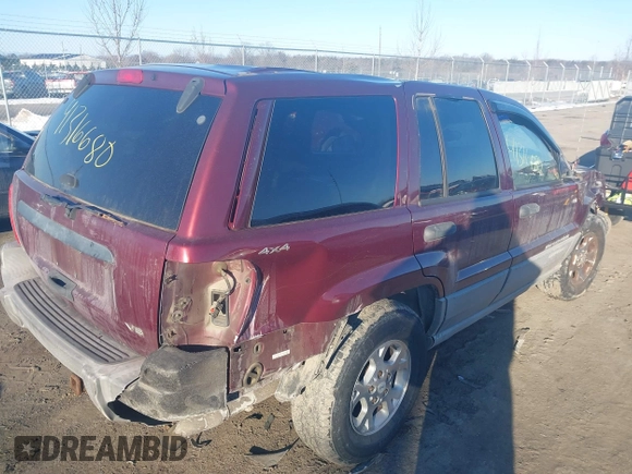 2000 Jeep Grand Cherokee Laredo with VIN 1J4GW48N3YC231743, listed as a IAAI auction lot 41316680 with Not provided miles and . Bid and sale history available at DreamBid. Image 4.