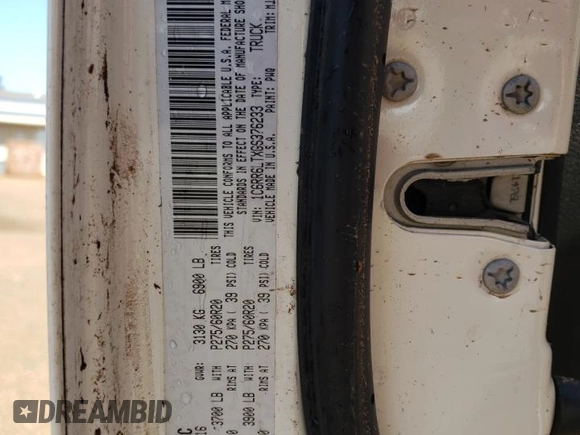 2016 Ram 1500 Lone Star with VIN 1C6RR6LTXGS376233, listed as a Copart auction lot 52727365 with 122,129 mi miles and Salvage Title. Bid and sale history available at carsss.com. Image 13.