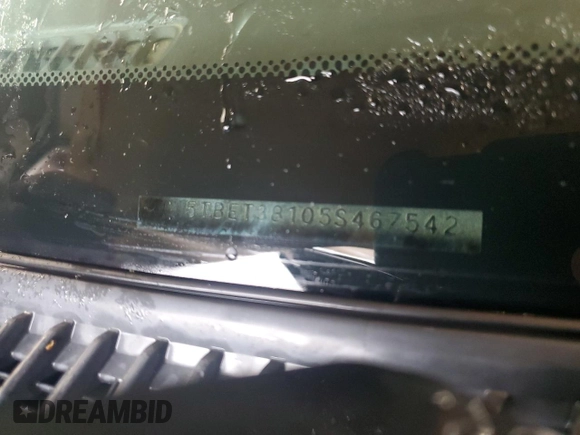 2005 Toyota Tundra Limited z VIN 5TBET38105S467542, wystawiony jako Copart lot #57887155 z przebiegiem Nie podano mil oraz Szkoda całkowita • Salvage title. Historia ofert i sprzedaży dostępna na DreamBid. Obrazek 12.
