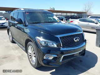 2015 Infiniti QX80 with VIN JN8AZ2NF5F9574668, listed as a IAAI auction lot 41777456 with 131,606 mi miles. Bid and sale history available at carsss.com. Image 1.