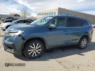 2021 Honda Pilot EX-L z VIN 5FNYF6H57MB046632, wystawiony jako Copart lot #50088865 z przebiegiem 80 326 mil mil oraz Szkoda całkowita • Salvage title. Historia ofert i sprzedaży dostępna na DreamBid. Obrazek 1.