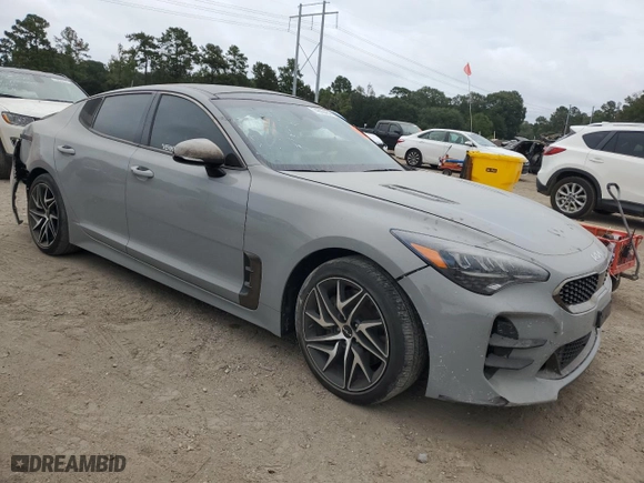 2022 Kia Stinger GT-Line with VIN KNAE35LD8N6106545, listed as a Copart auction lot 74806484 with 0 mi miles and Salvage Title. Bid and sale history available at carsss.com. Image 4.
