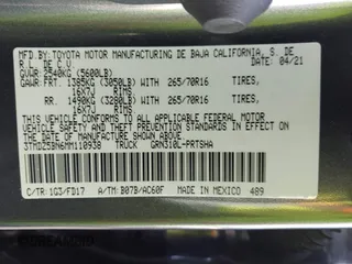 2021 Toyota Tacoma SR5 z VIN 3TMDZ5BN6MM110938, wystawiony jako IAAI lot #41838703 z przebiegiem 67 680 mil mil oraz . Historia ofert i sprzedaży dostępna na DreamBid. Obrazek 9.