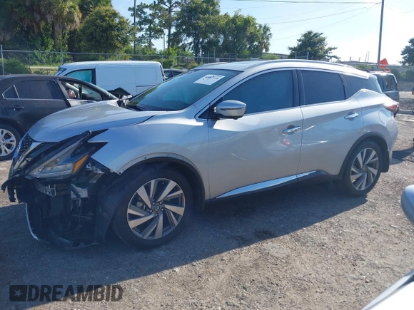 2020 Nissan Murano SL with VIN 5N1AZ2CJ6LN105493, listed as a IAAI auction lot 42487436 with 27,099 mi miles and . Bid and sale history available at DreamBid. Image 14.