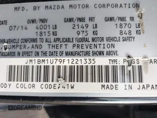 2015 Mazda 3 i Sport with VIN JM1BM1U79F1221335, listed as a IAAI auction lot 41968000 with 87,622 mi miles and . Bid and sale history available at DreamBid. Image 9.